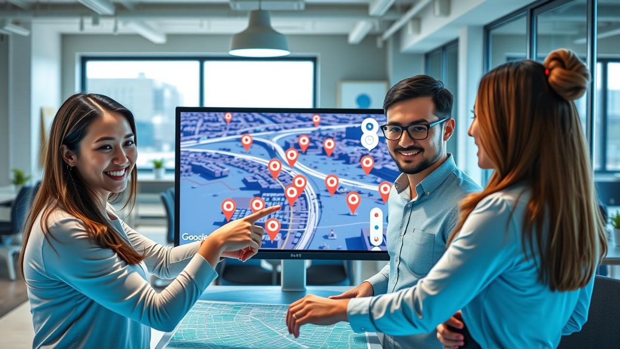 Small business team in Denver reviewing Google Maps and planning local SEO strategy