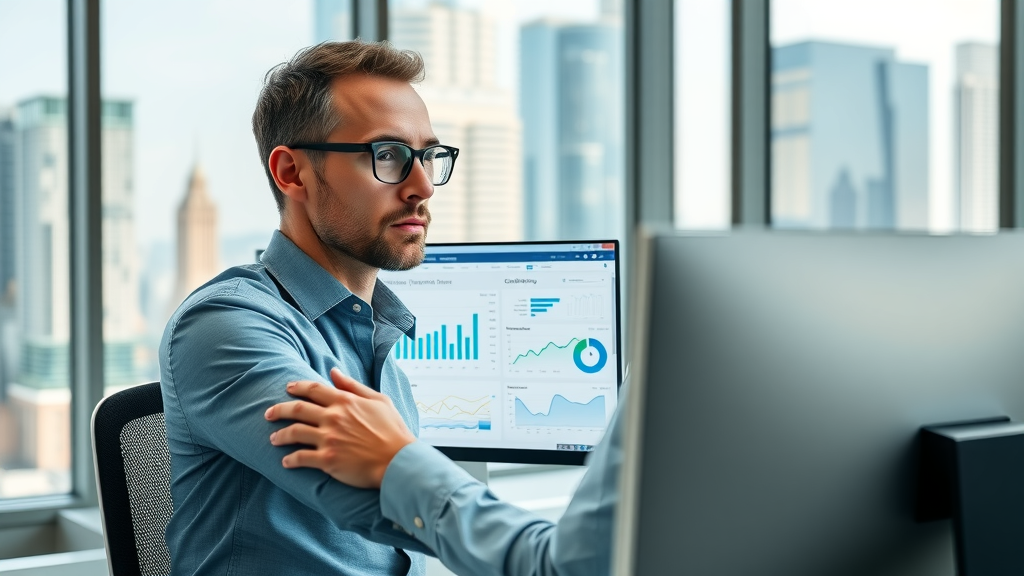 Photorealistic scene comparing AI SEO and classic SEO tool dashboards side-by-side on desktop computers