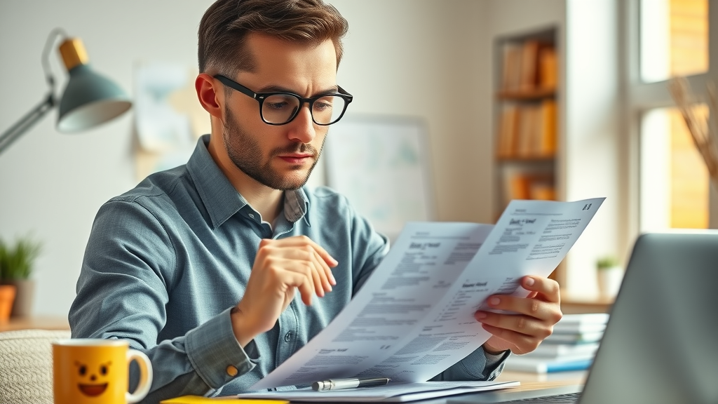 Calm business professional analyzing customer feedback before crafting a negative review response