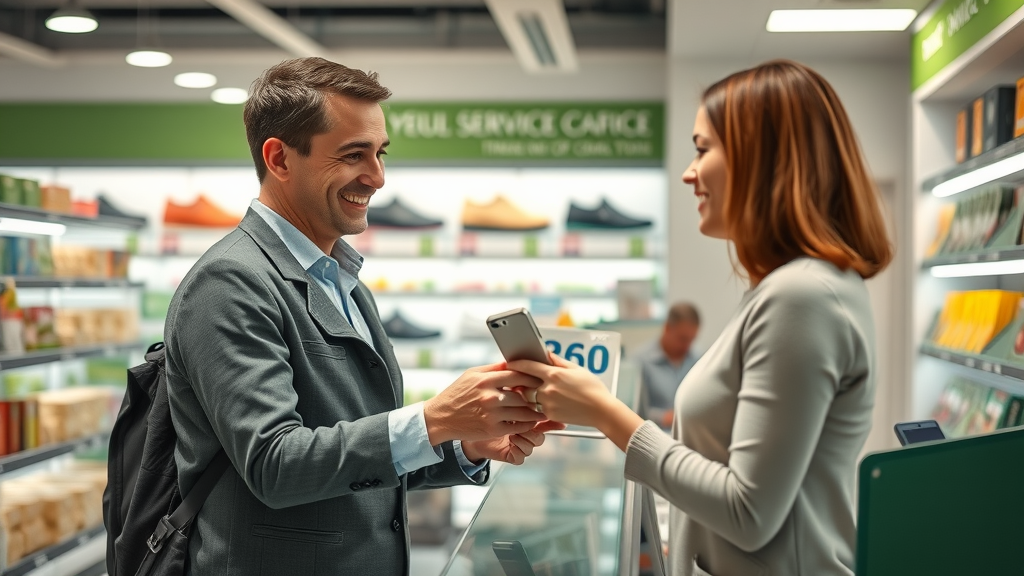 Helpful service manager resolving a customer