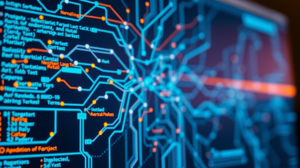 Closeup of AI algorithm neural network powering ai content writing, photorealistic code visualization on digital monitor