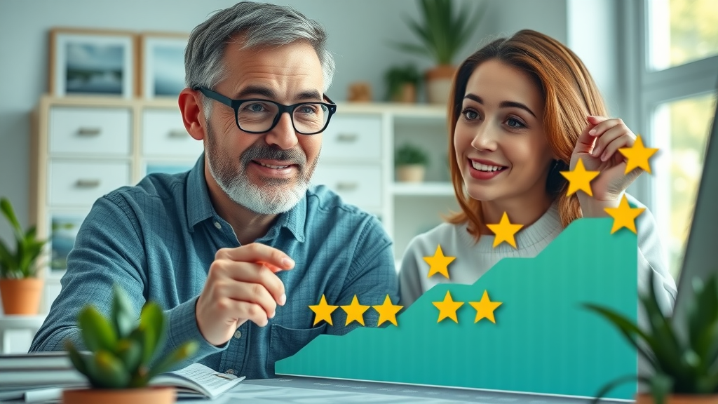 lead growth from google reviews satisfied homeowners viewing upward graph google review stars