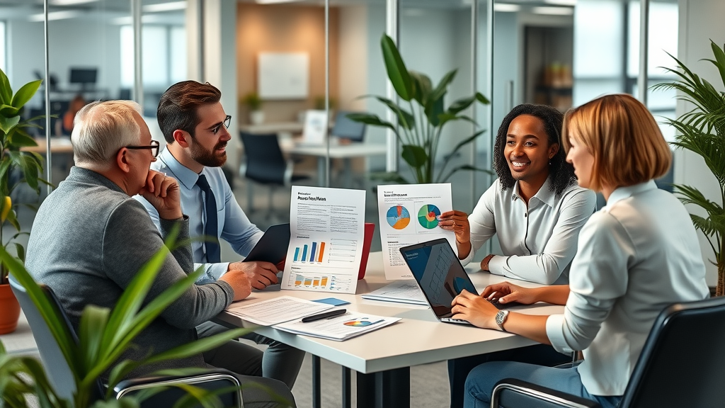 Marketing team reviewing customer personas to personalize review request templates