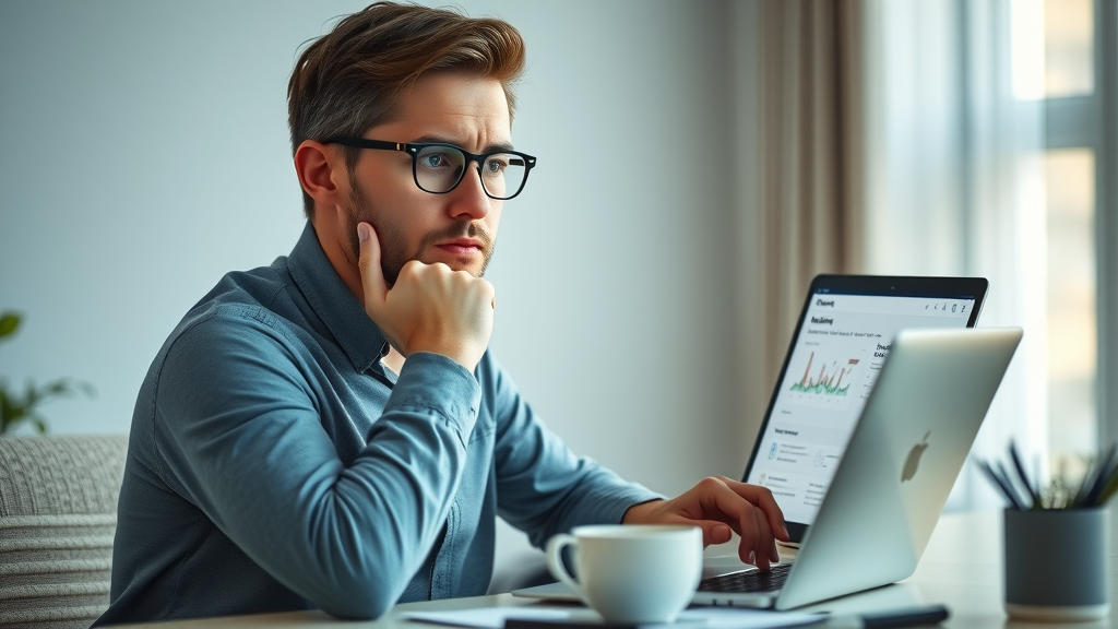 Business person reflecting on review request mistakes and negative feedback