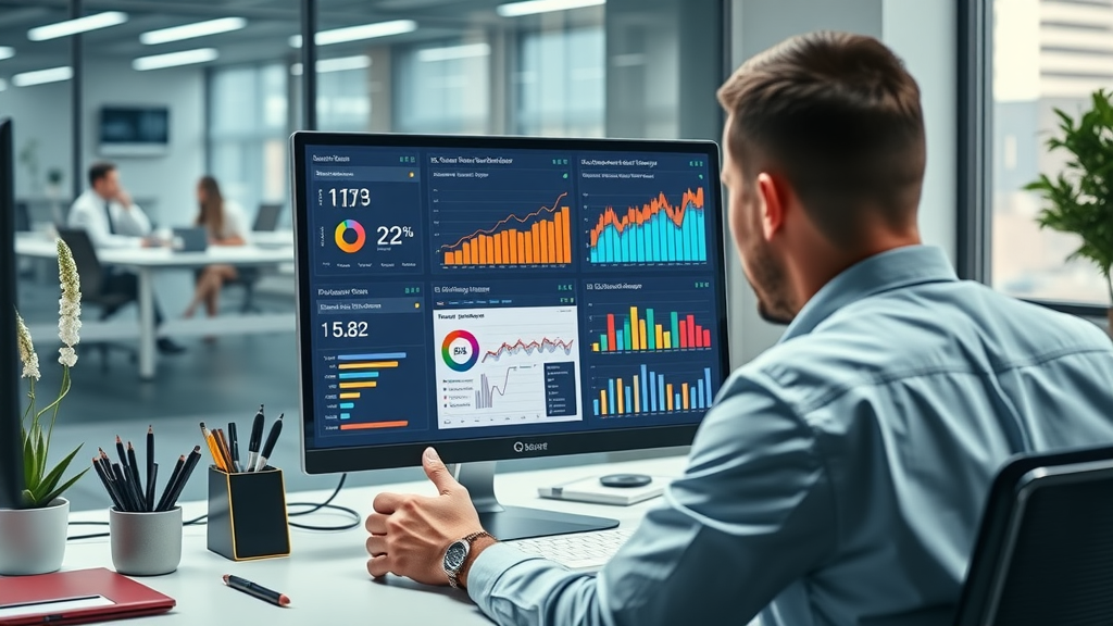 Digital marketing dashboard with A/B test results for review request templates