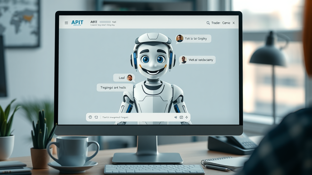Friendly AI chatbot interface providing customer service solutions on a trades professional