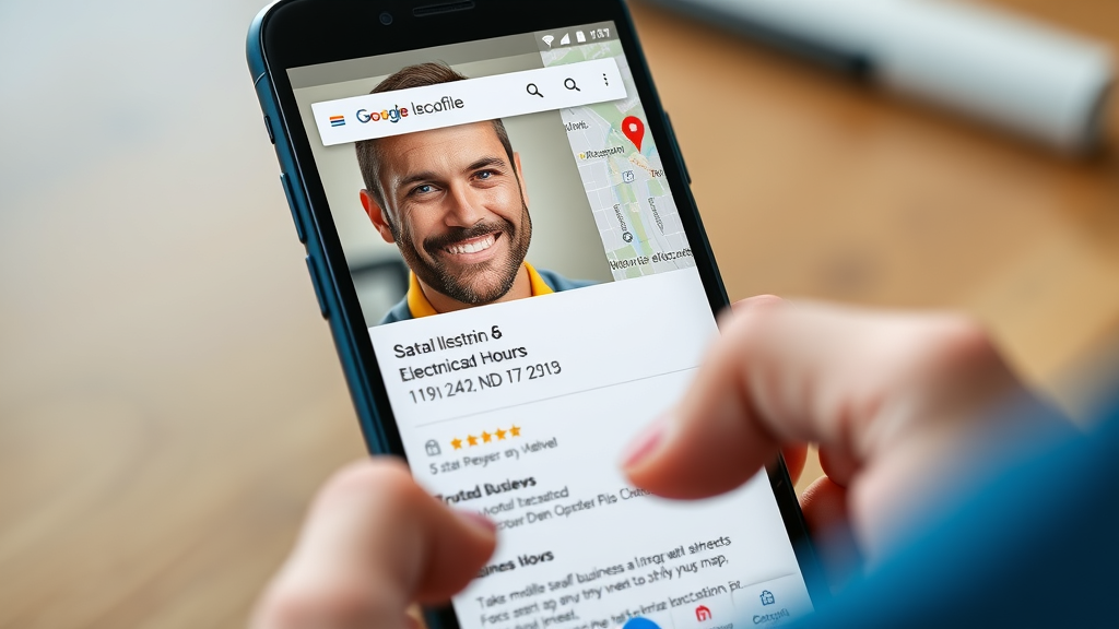 Well-optimized Google Business Profile for Denver electrician, featuring reviews and business info
