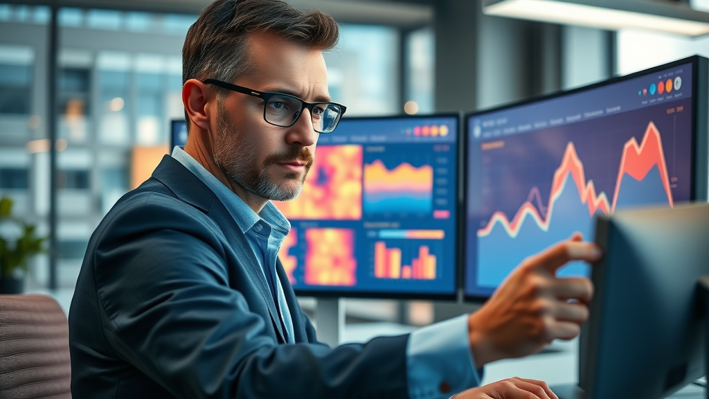 heatmap website analysis on contractor website dual monitors modern office