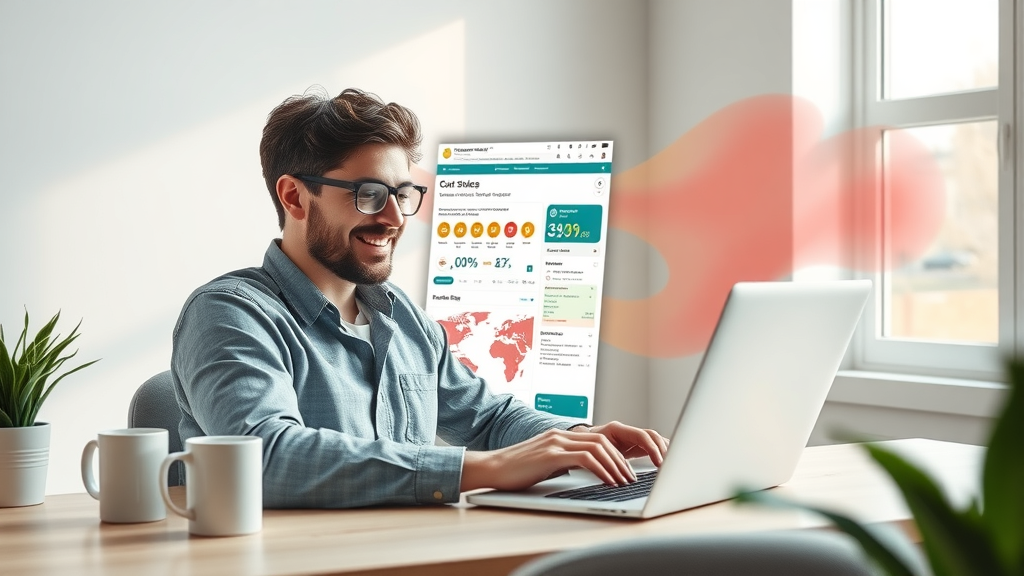 user viewing scroll map heatmap overlay on contractor services website in clean workspace