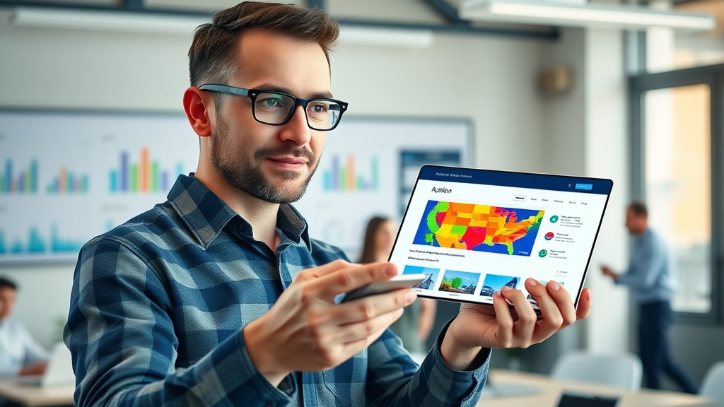 contractor business owner reviewing before and after heatmap overlay showing increased engagement