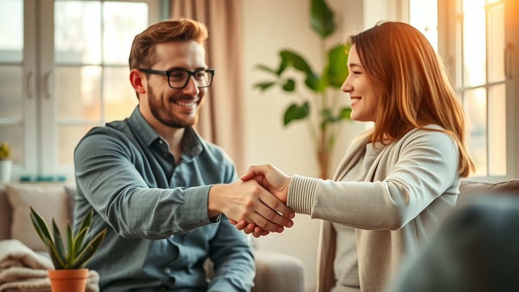 Close-up of positive customer and service provider interaction in review growth case study